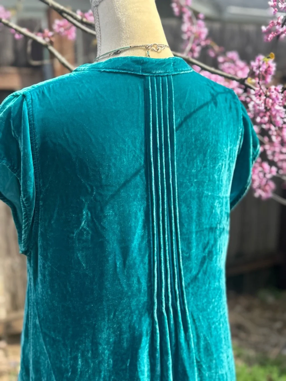 CP Shades Velvet Teal V-Neck Tunic Top - Picture 6 of 12
